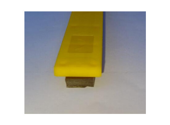 Glasprofiel glazen wand – Vast U-profiel 25×25 mm zonder kliklat 11 Montageset - 4 x steunblokje, 4 x rasterblokje (geel)