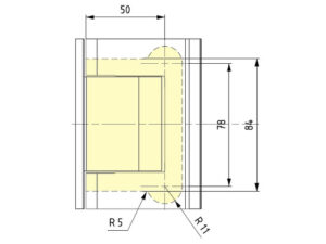 Alternative view of Binnendeurscharnier Biloba 8010 muur/glas