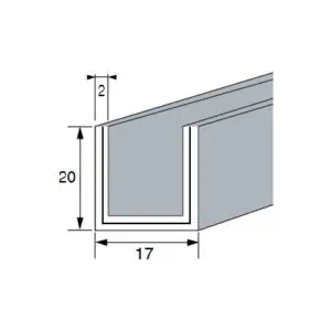 Alternative view of Aluminium U-profiel 20x17x20x2 mm L=3000 mm