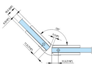 Alternative view of Douchescharnier 8507R glas/glas 135º