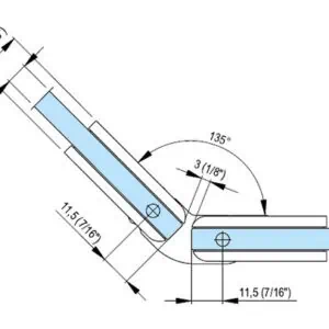 Alternative view of Douchescharnier 8507R glas/glas 135°