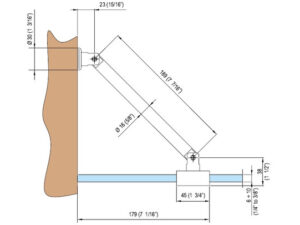 Alternative view of Stabilisatieset muur/glas 200 mm 45°