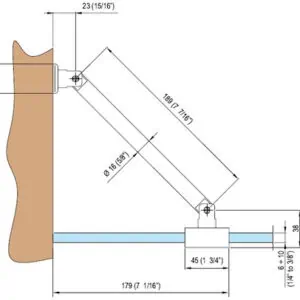 Alternative view of Stabilisatieset muur/glas 200 mm 45°