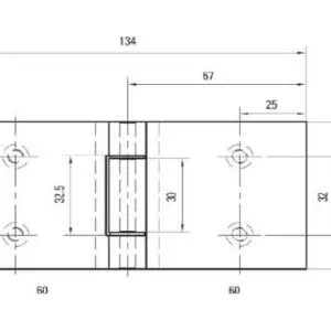 Alternative view of Douchescharnier Rock glas/glas 180°