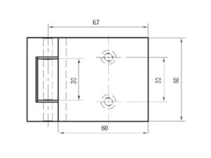 Alternative view of Douchescharnier Rock glas/wand 180°