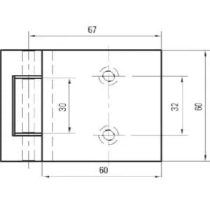 Alternative view of Douchescharnier Rock glas/wand 180°