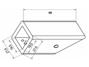 Alternative view of Stabilisatie vierkant 19x19 mm muuraansluiting 45°