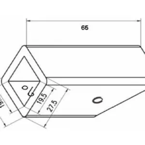 Alternative view of Stabilisatie vierkant 19x19 mm muuraansluiting 45°