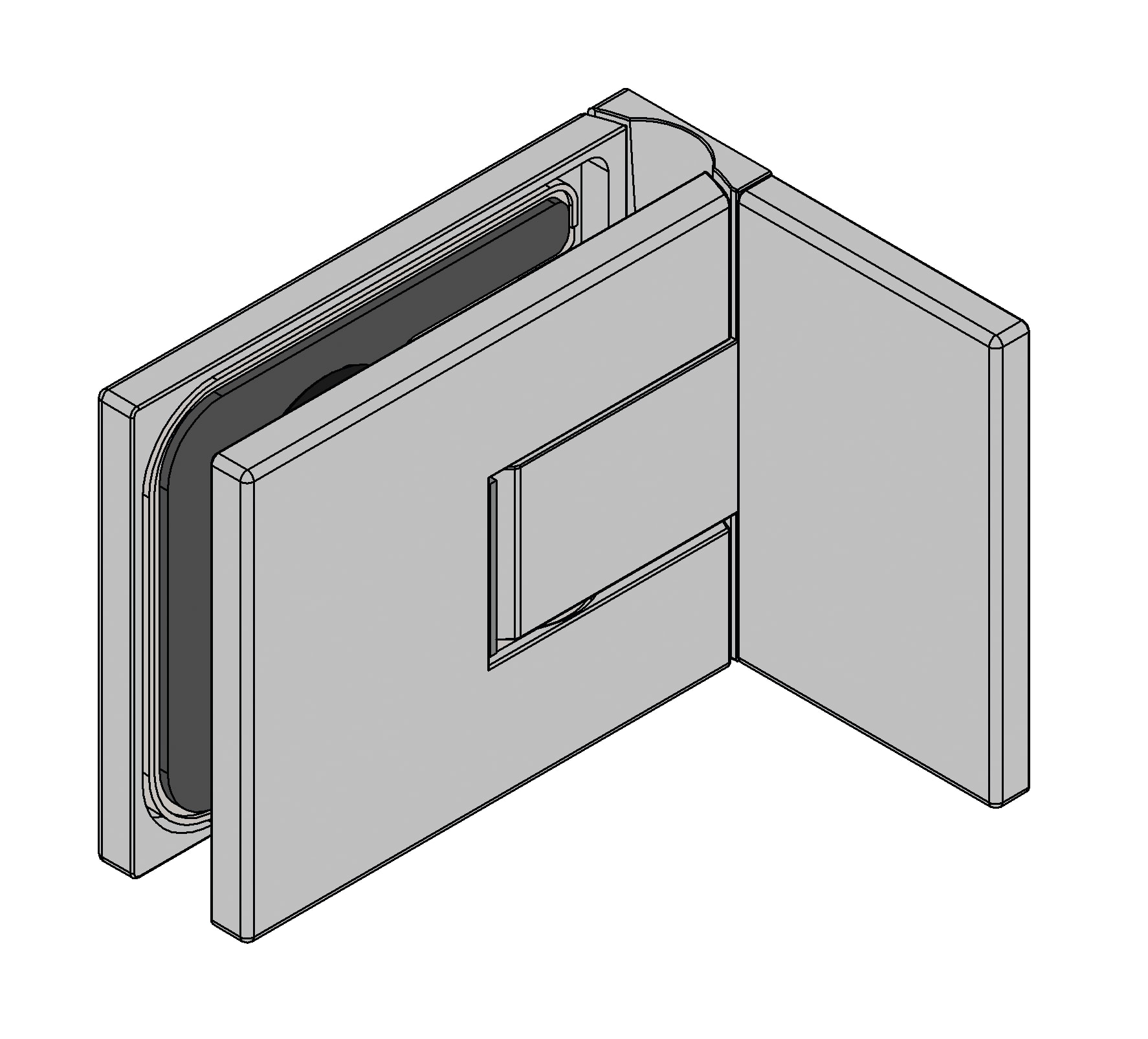 Douchedeur scharnier Juna glas/wand 90° - per 2 stuks 11 Douchedeur scharnier Juna glas/wand 90° technische tekening