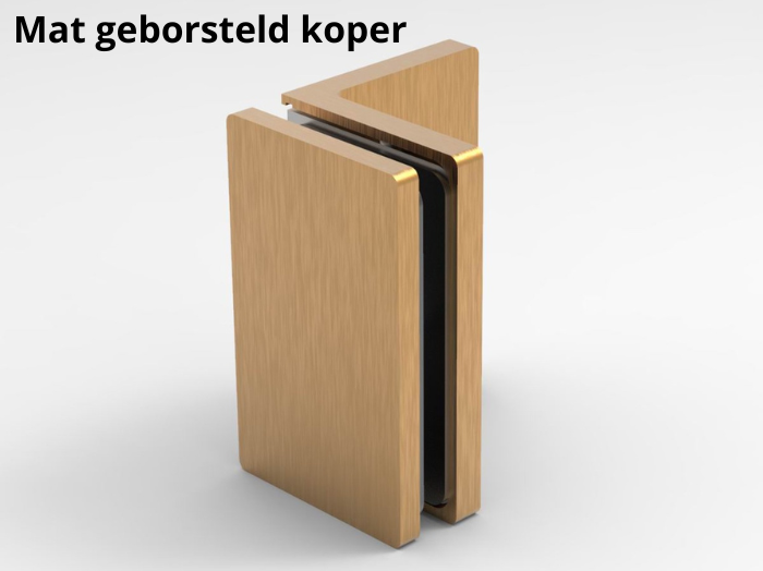 Douche glasklem Bellagio 90° wand/glas 17 Muurklem Bellagio 90° mat geborsteld koper