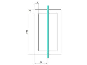 Alternative view of Vierkante U-greep L=220 mm, glasdikte 8-12 mm