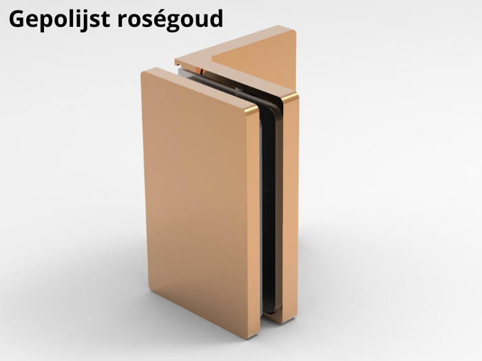 Douche glasklem Bellagio 90° wand/glas 16 Muurklem Bellagio 90° gepolijst roségoud