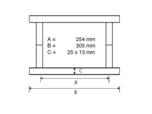 Alternative view of rechthoekige T-greep L=305mm, Glasdikte: 8-12mm