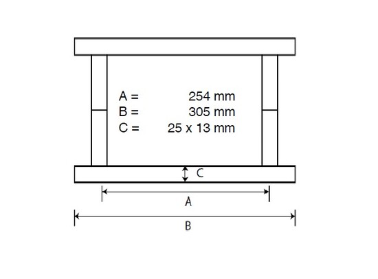 rechthoekige T-greep L=305mm, Glasdikte: 8-12mm 4 rechthoekige T-greep L=305mm, Glasdikte: 8-12mm - Afbeelding 2