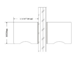 Alternative view of Vierkante deurknop 30 x 30 mm, glasdikte 6-10 mm