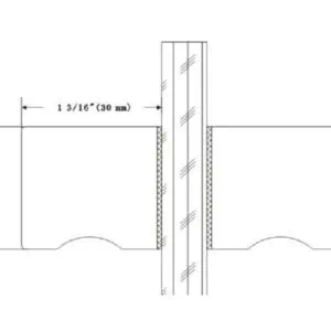 Alternative view of Vierkante deurknop 30 x 30 mm, glasdikte 6-10 mm