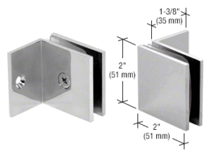 Douche glasklem Vienna 90° wand/glas met kleine steunpoot