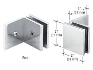 Douche glasklem Vienna 90° wand/glas met lange steunpoot gepolijst chroom