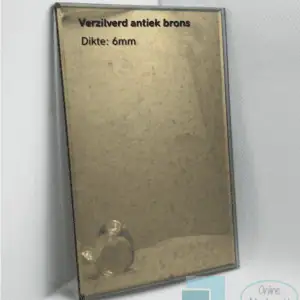Antieke bronzen spiegel op maat 6mm