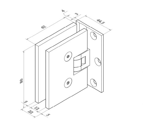 Beslagset compleet douchedeur - mat zwart - glasdikte 8-10 mm - deurknop 7 beslagset compleet douchedeur