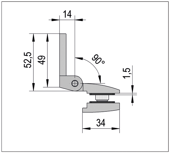 Douchescharnier Avila wand-glas - 90° naar binnen openslaand 12 Douchescharnier Avila wand-glas - 90° naar binnen openslaand - Afbeelding 10
