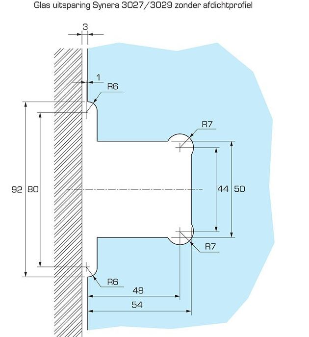 Beslagset compleet douchedeur - mat zwart - glasdikte 8-10 mm - deurknop 8 beslagset compleet douchedeur
