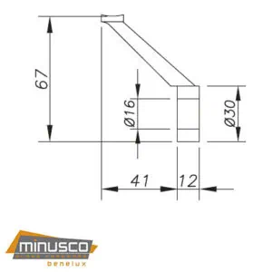 Alternative view of Bevestiging glas/handrail 90° - verzonken kop