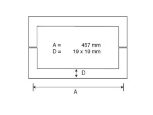 Alternative view of Vierkante U-greep L=476 mm, Glasdikte 8-12 mm