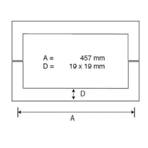 Alternative view of Vierkante U-greep L=476 mm, Glasdikte 8-12 mm