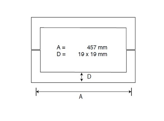 Vierkante U-greep L=476 mm, Glasdikte 8-12 mm 4 Vierkante U-greep L=476 mm, Glasdikte 8-12 mm - Afbeelding 2