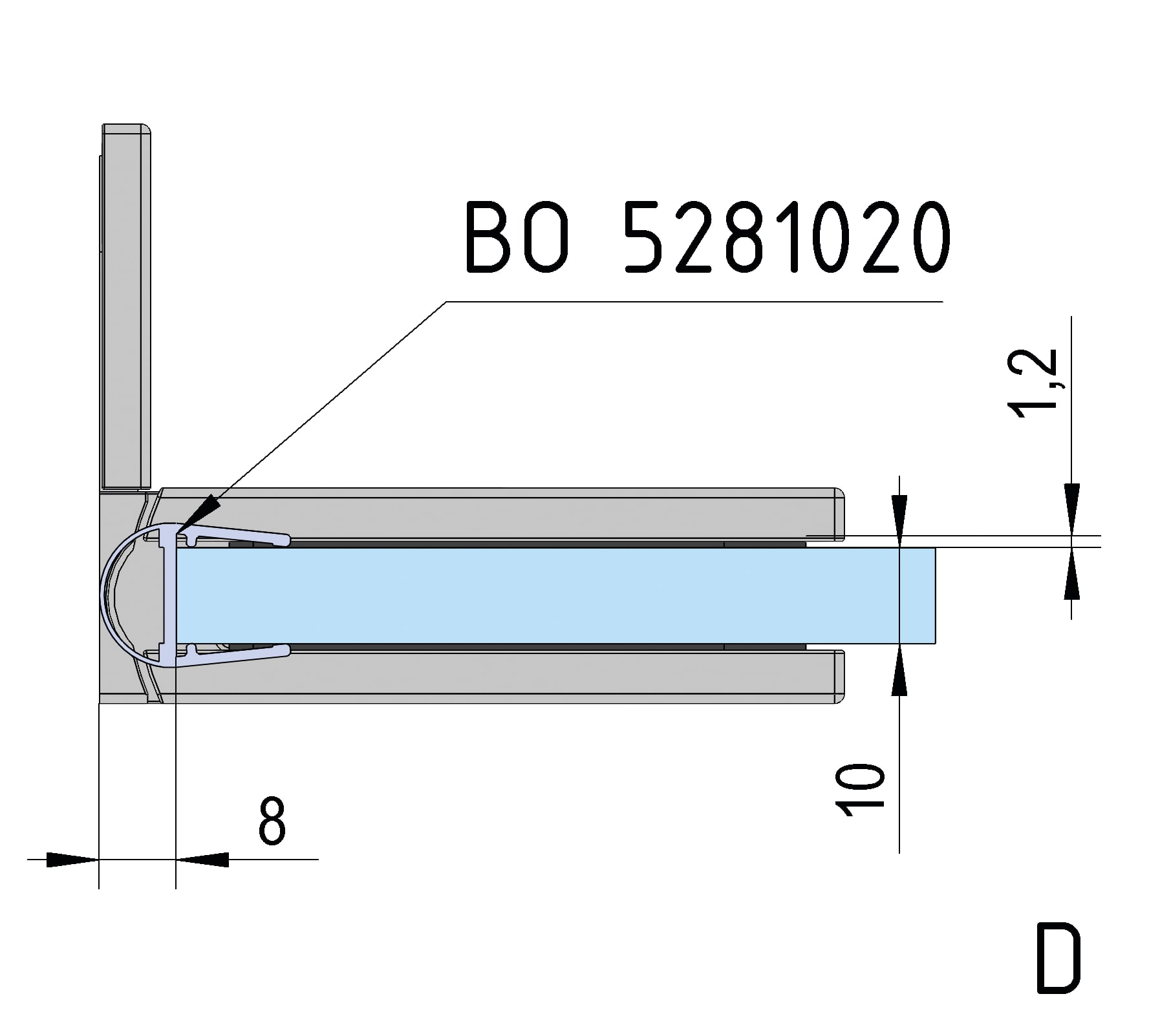 Douchedeur scharnier Juna glas/wand 90° - per 2 stuks 23 Douchedeur scharnier Juna glas/wand 90° technische tekening