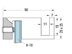 Alternative view of Handdoekhouder 25x25x50 mm