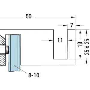 Alternative view of Handdoekhouder 25x25x50 mm