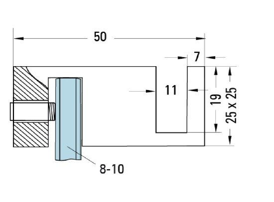 Handdoekhouder 25x25x50 mm 4 Handdoekhouder 25x25x50 mm - Afbeelding 2