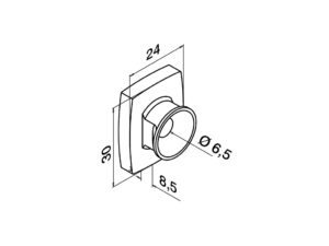 Alternative view of Adapter voor glasklem, Vlakke baluster, MOD 0785, RVS 316 - 4 stuks