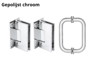 Douchedeur scharnier Vienna wand/glas met handgreep gepolijst chroom