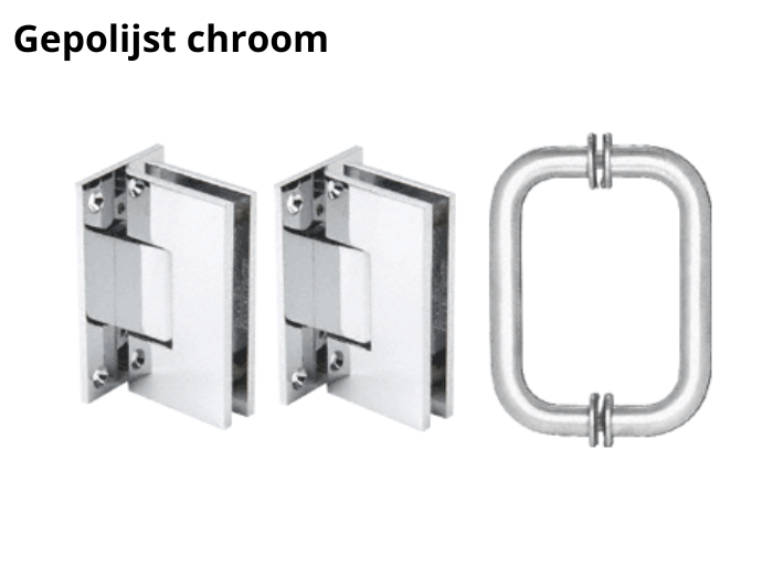 Douchedeur scharnier Vienna wand/glas met handgreep 4 Douchedeur scharnier Vienna wand/glas met handgreep gepolijst chroom