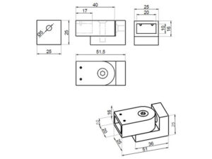 Alternative view of Stabilisatie 20x10 mm verstelbare muuraansluiting