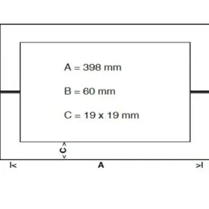 Alternative view of Vierkante U-greep L=416 mm, glasdikte 6-12 mm