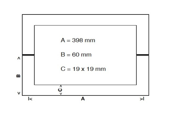 Vierkante U-greep L=416 mm, glasdikte 6-12 mm 4 Vierkante U-greep L=416 mm, glasdikte 6-12 mm - Afbeelding 2