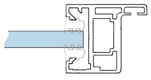 Glazen deur op maat met deurkader – Kozijnprofiel FRH-SET NUOVA PALERMO 5 Deurkader voor glazen deur op maat – Kozijnprofiel FRH-SET NUOVA PALERMO
