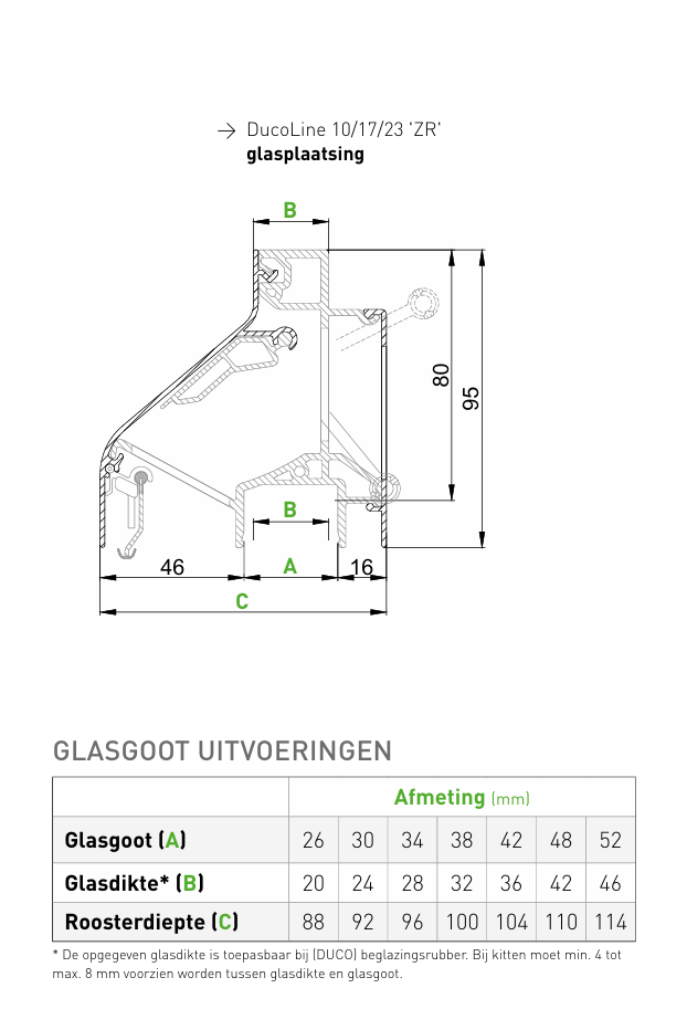 DucoLine 10/17/23 'ZR' - Slim en krachtig rooster met drie verschillende luchtdoorlaten - Glasdikte 20mm - 46mm 4 DucoLine 10/17/23 'ZR' - Slim en krachtig rooster met drie verschillende luchtdoorlaten - Glasdikte 20mm - 46mm - Afbeelding 3