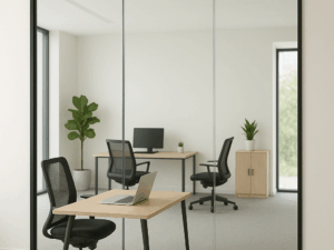 Complete glazen wand op maat – Gelaagd glas op maat inclusief profielen