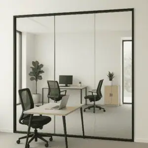 Complete glazen wand op maat – Gelaagd glas op maat inclusief profielen