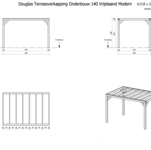 Alternative view of Terrasoverkapping Modern Vrijstaand 140x140