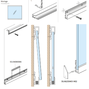 Alternative view of Ophang Spiegel profiel SET 2 x 2,5 mtr voor 4mm 5mm 6mm glasdikte