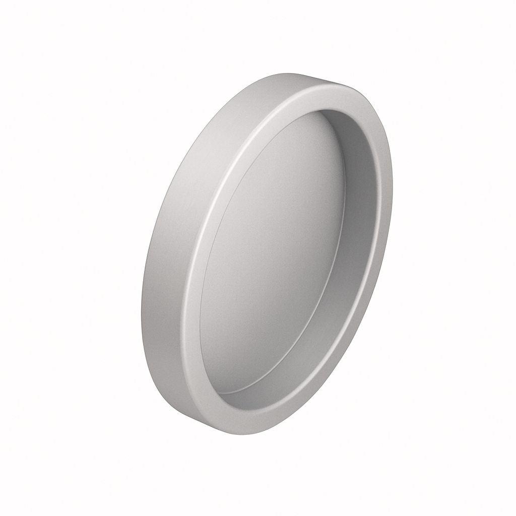 Plakgreep glazen schuifdeur – zelfklevende ronde greep Ø65 mm 3 INFINITYSLIDE handgreep strip (Rond, aluminium edelstaal effect)