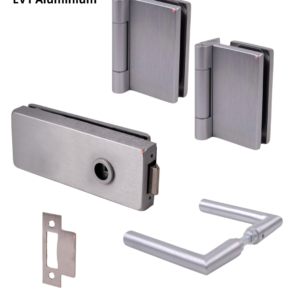 Complete deur beslagset hoekig - Wand/glas - glasdikte 8-10mm