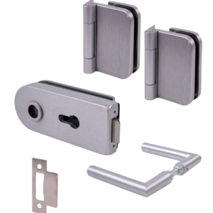 Complete deur beslagset rond - Wand/glas - Glasdikte 8-10mm