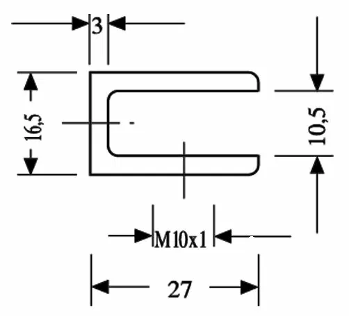 Glasplaatdrager rechthoekig - glas/wand - 15/30/100mm 16 Glasplaatdrager rechthoekig glas/wand - technische tekening 30mm en 100mm